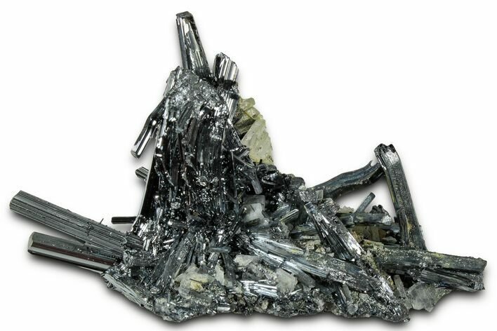 Very Lustrous Metallic Stibnite Crystals - Jiangxi, China #326628